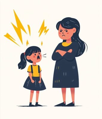 Angry student and teacher